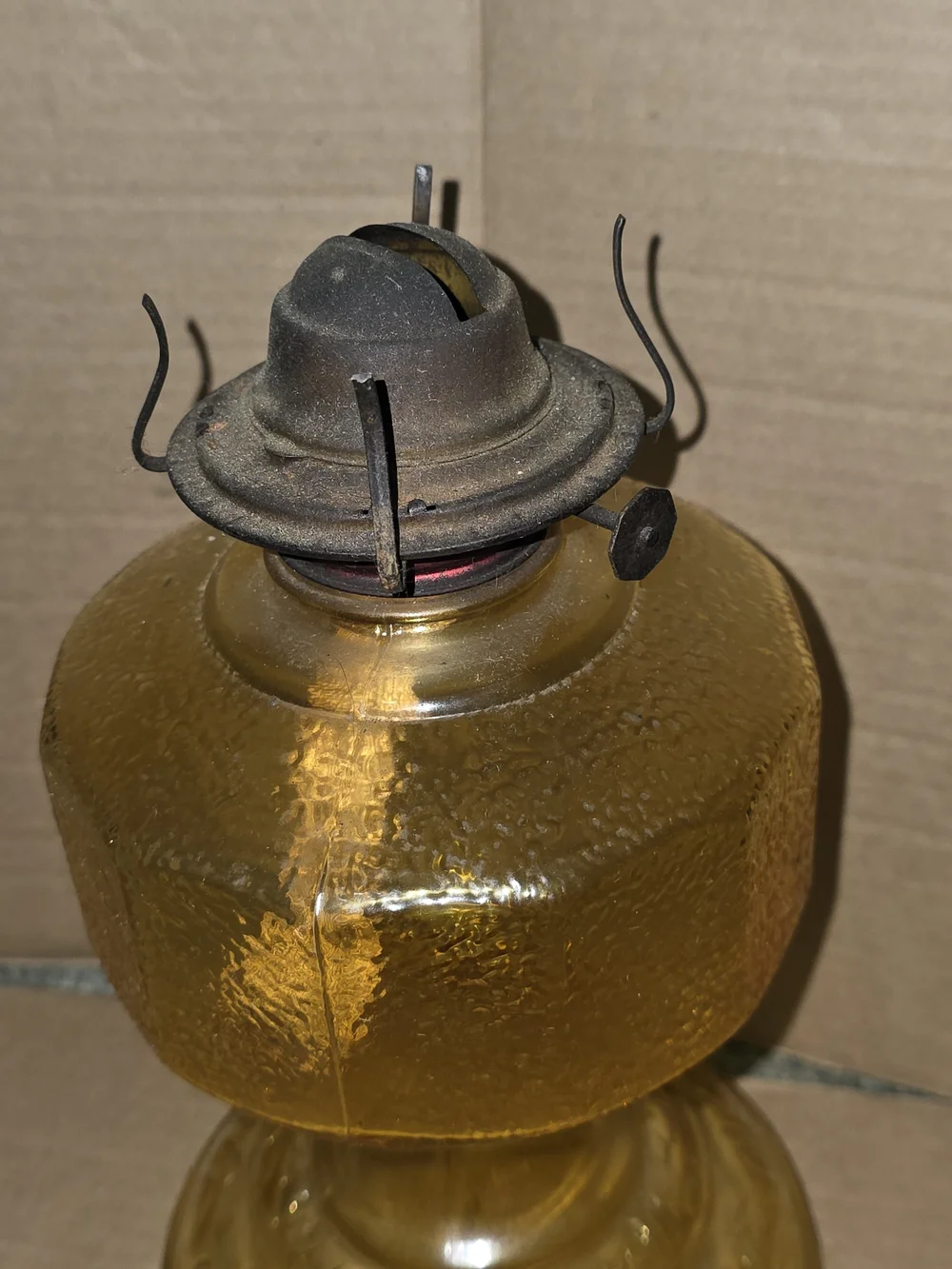 Amber Glass Lantern Lamp — Decorative Home Accent in Yellow